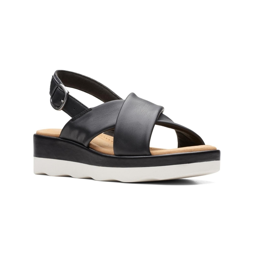 Clarks Clara Cove Slingback Peep-toe Sandals In Black Size 11